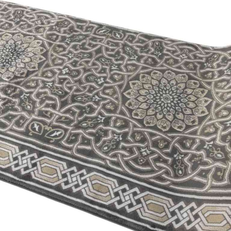 سجاد صلاة اندلس تركي رصاصي مقاس 125*1000 سم