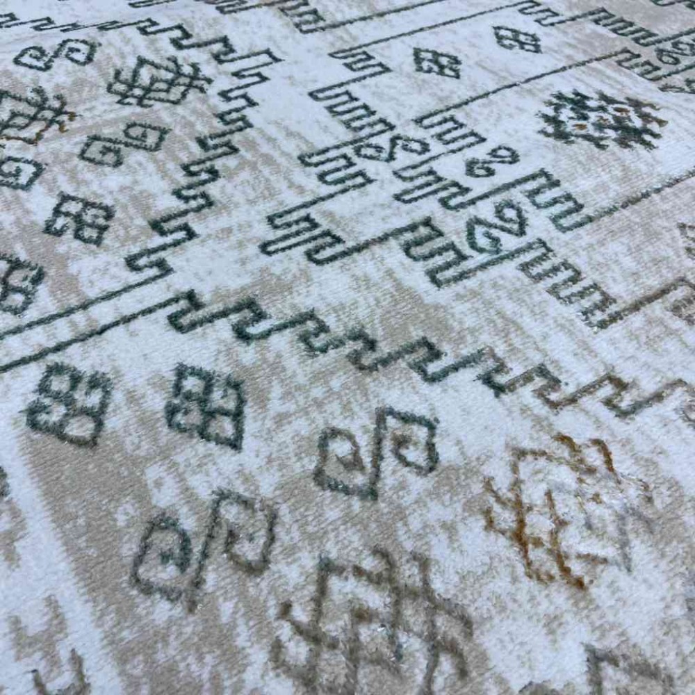 سجاد تركي ميا 11224B بيج اخضرمقاس 150*220