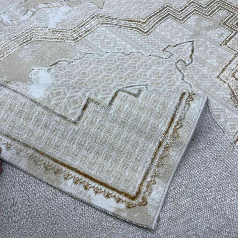 سجاد تركي ميا 11236B بيج ذهبي مقاس 100*200