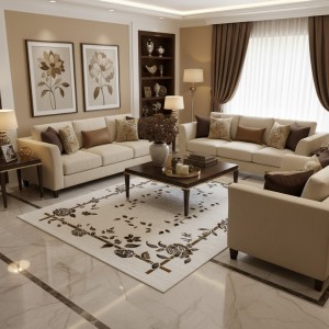 سجاد كلاسيك مالمو تركي S1019 كريم مقاس 200*300