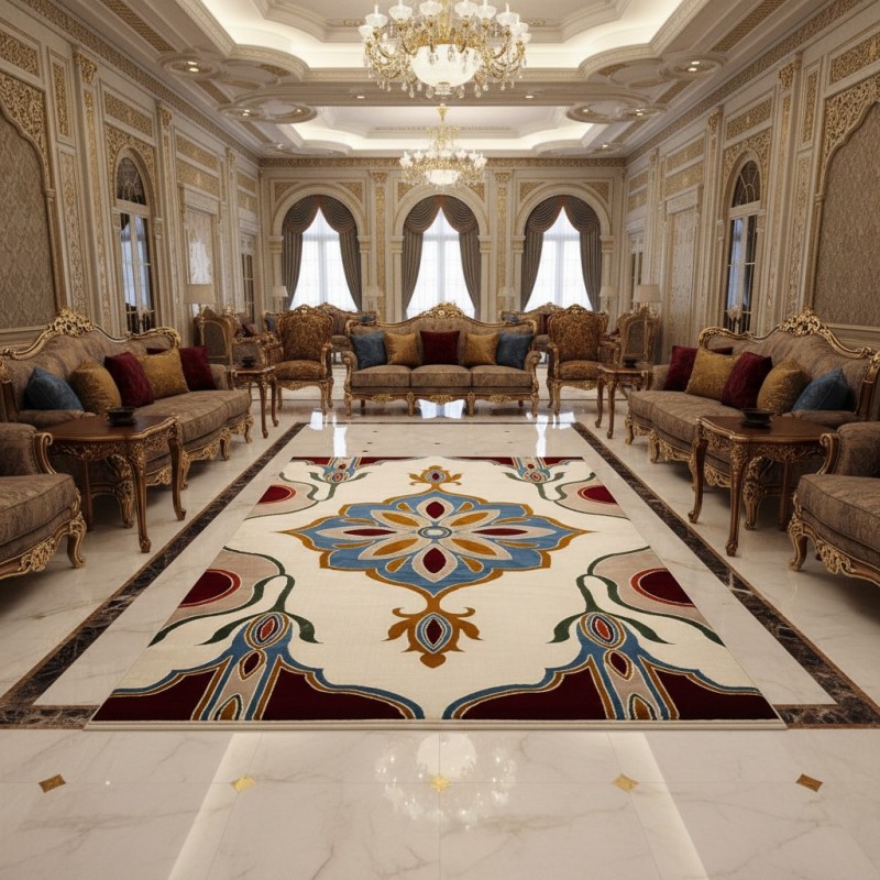 سجاد تركي سوبر ستار F500A كريم مقاس 400*600