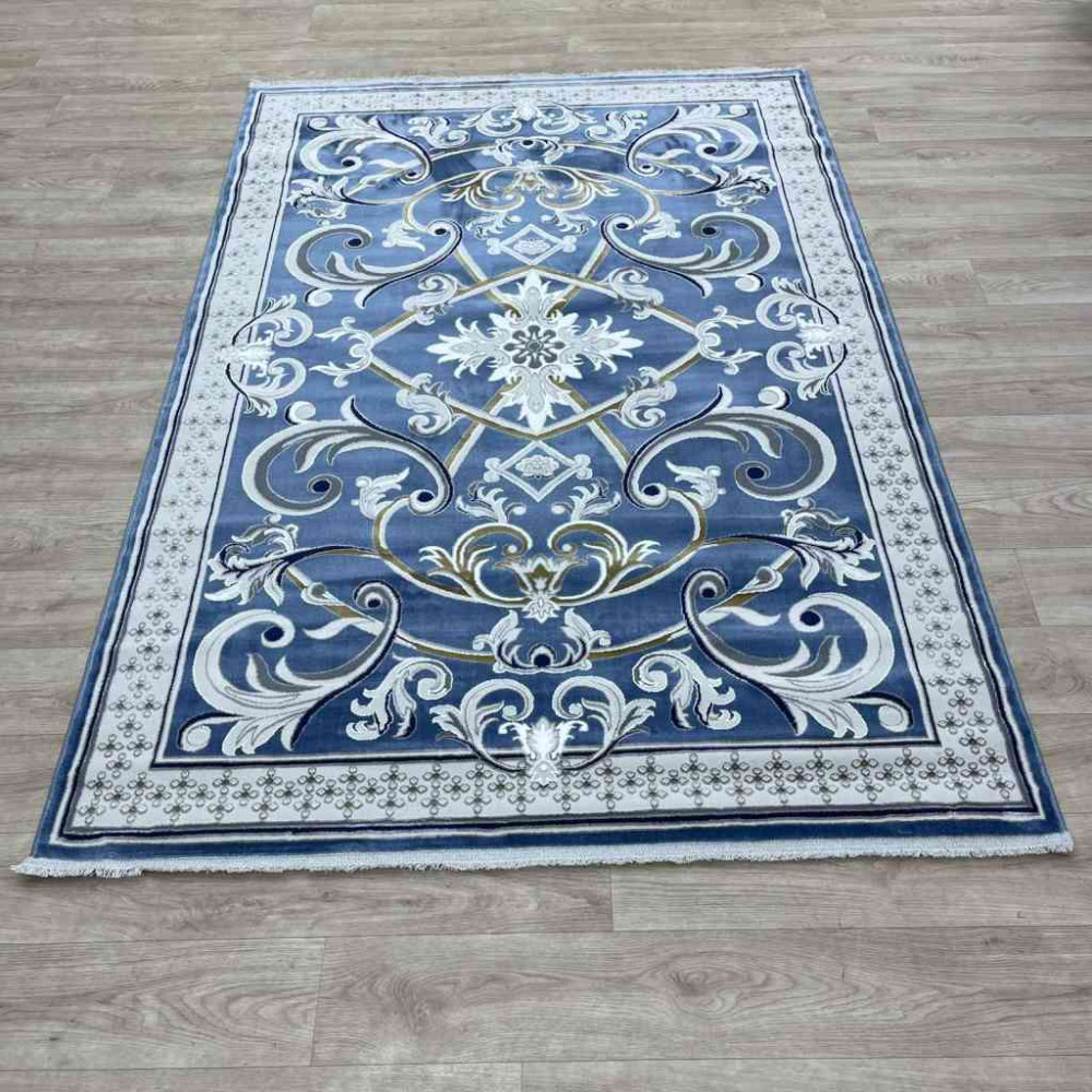 سجاد شرقي تاج نقش ايراني تركي 36023A سماوي مقاس 100*200