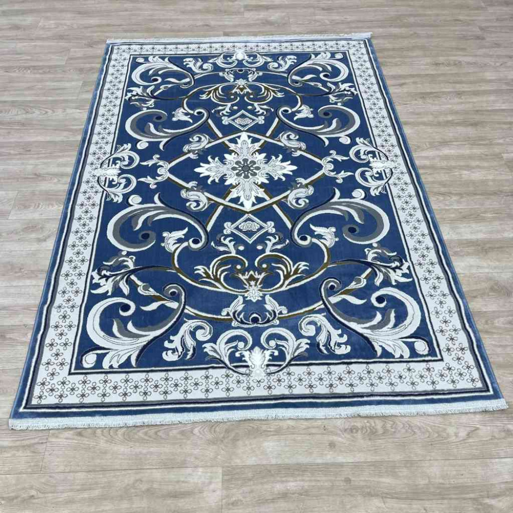 سجاد شرقي تاج نقش ايراني تركي 36023A سماوي مقاس 100*200