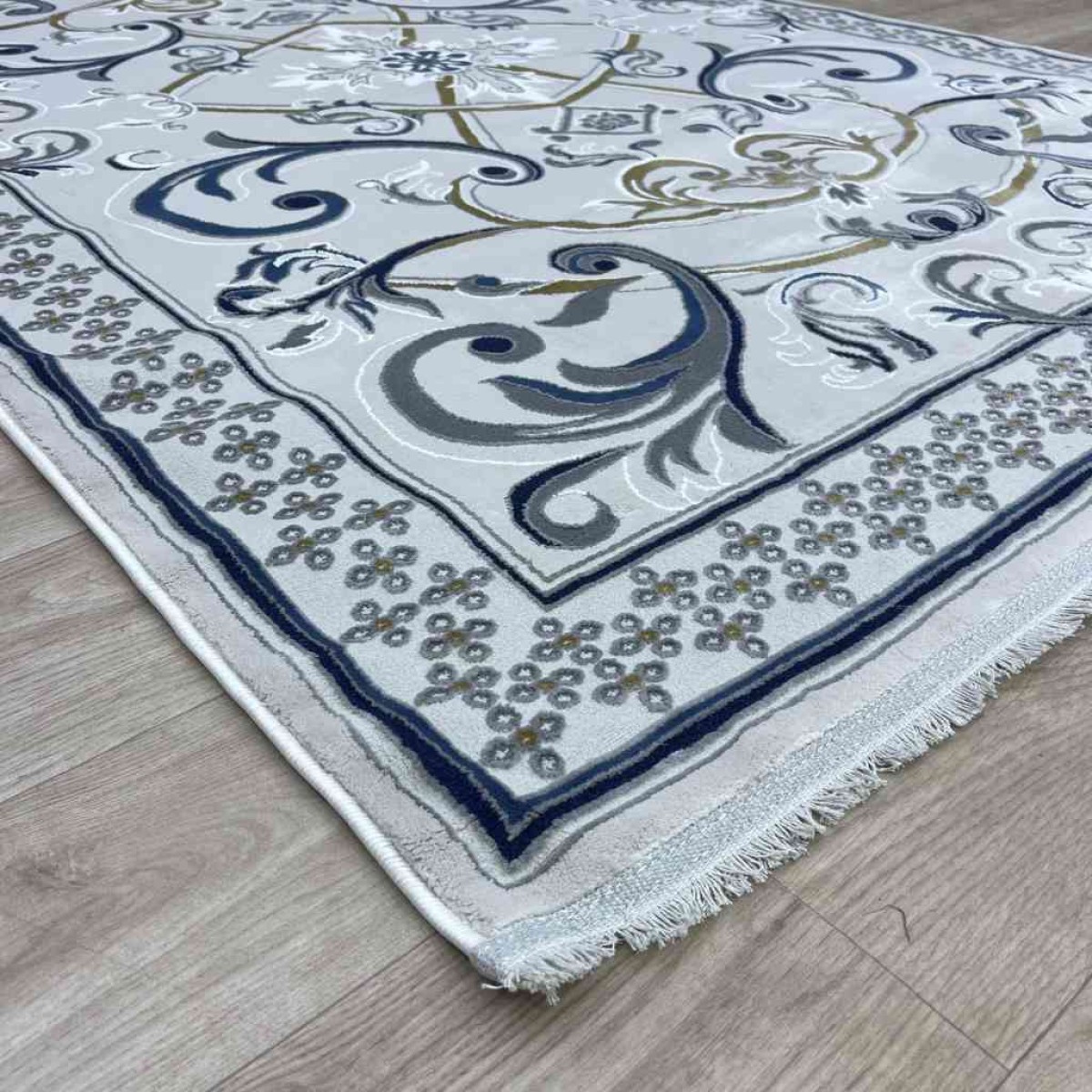 سجاد شرقي تاج نقش ايراني تركي 36023A رصاصي فاتح مقاس 400*500