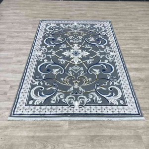 سجاد شرقي تاج نقش ايراني تركي 36023A رصاصي مقاس 400*600