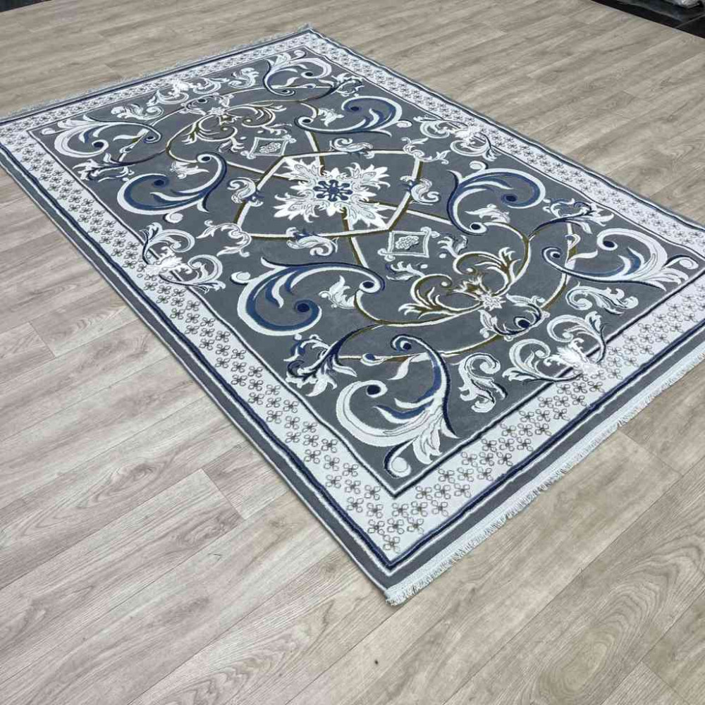 سجاد شرقي تاج نقش ايراني تركي 36023A رصاصي مقاس 400*600