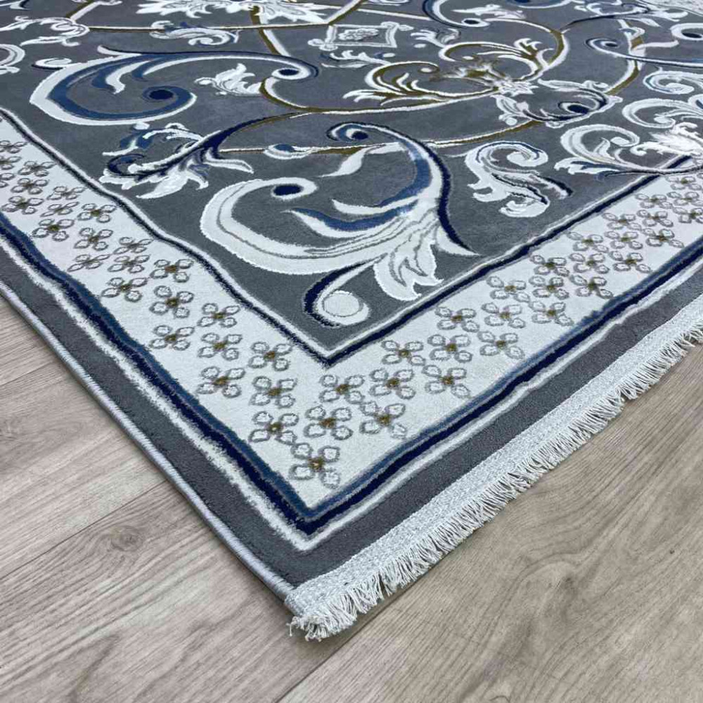 سجاد شرقي تاج نقش ايراني تركي 36023A رصاصي مقاس 400*600