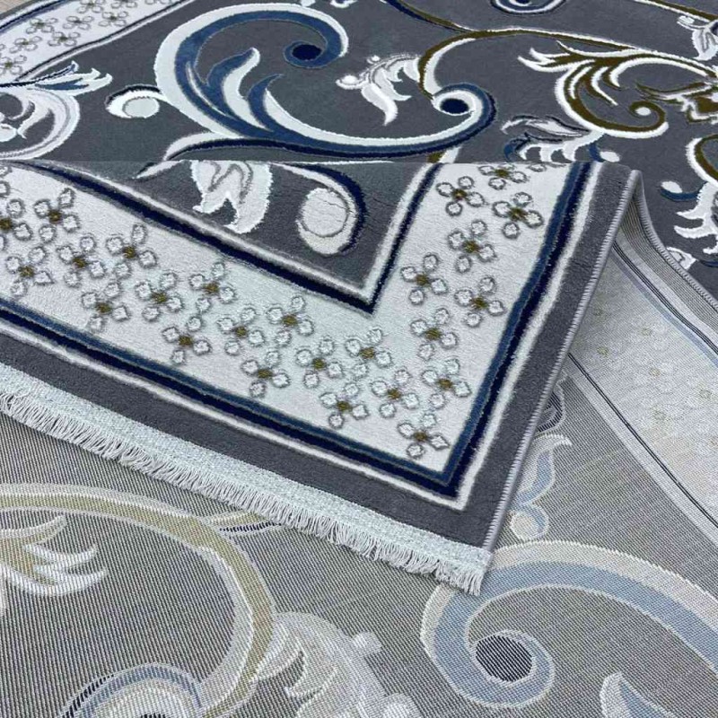 سجاد شرقي تاج نقش ايراني تركي 36023A رصاصي مقاس 400*600