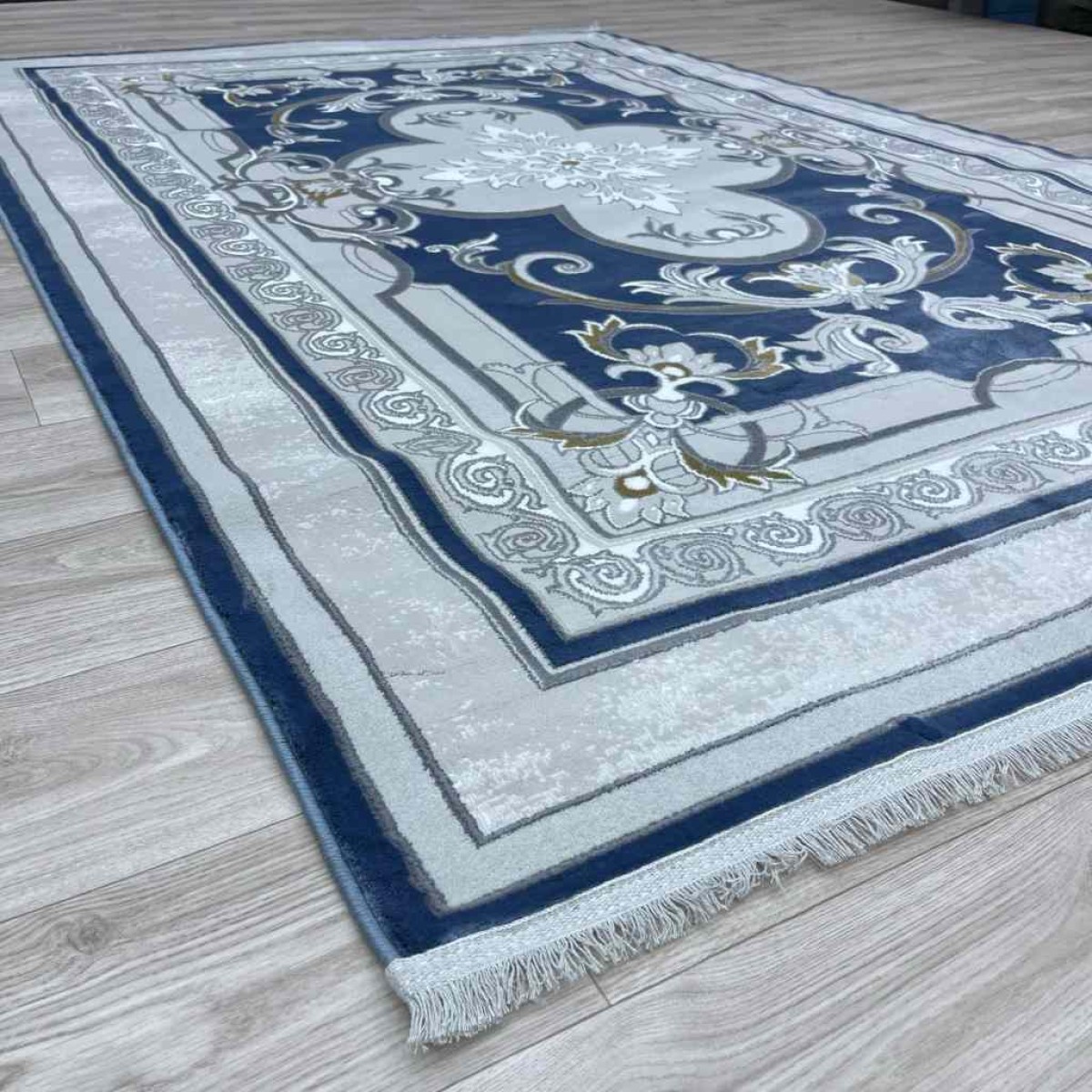سجاد تركي سيرينتي نشقه ايراني 36235 سماوي مقاس 150*220