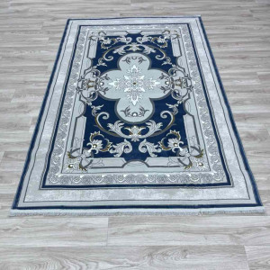 سجاد تركي سيرينتي نشقه ايراني 36235 سماوي مقاس 250*350