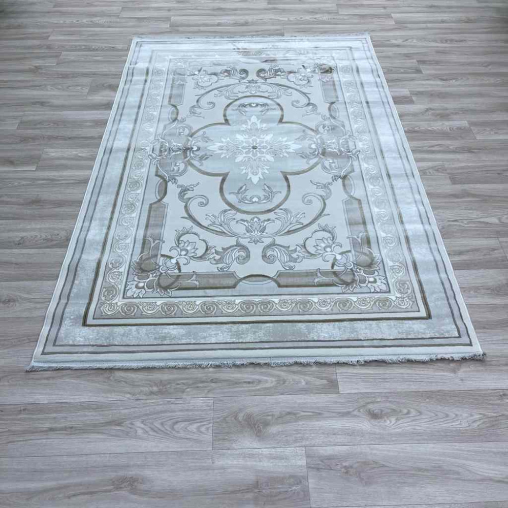 سجاد تركي سيرينتي نشقه ايراني 36235 كريم رمادي فاتح مقاس 300*400