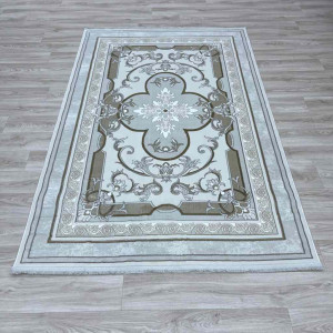 سجاد تركي سيرينتي نشقه ايراني 36235 كريم رمادي فاتح مقاس 300*400