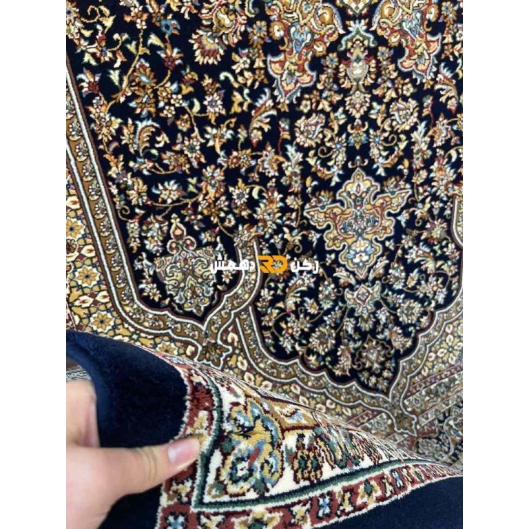 سجاد تركي الفخامة صوف اكرليك خيط مبروم  37878 لون كحلي مقاس 200*300
