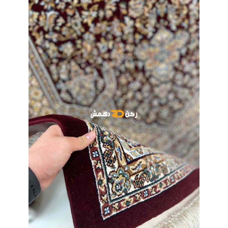 سجاد تركي الفخامة صوف اكرليك خيط مبروم  37878 لون احمر عنابي مقاس 150*230
