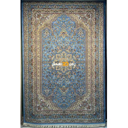 سجاد تركي الفخامة صوف اكرليك خيط مبروم  37878 لون سماوي مقاس 100*200