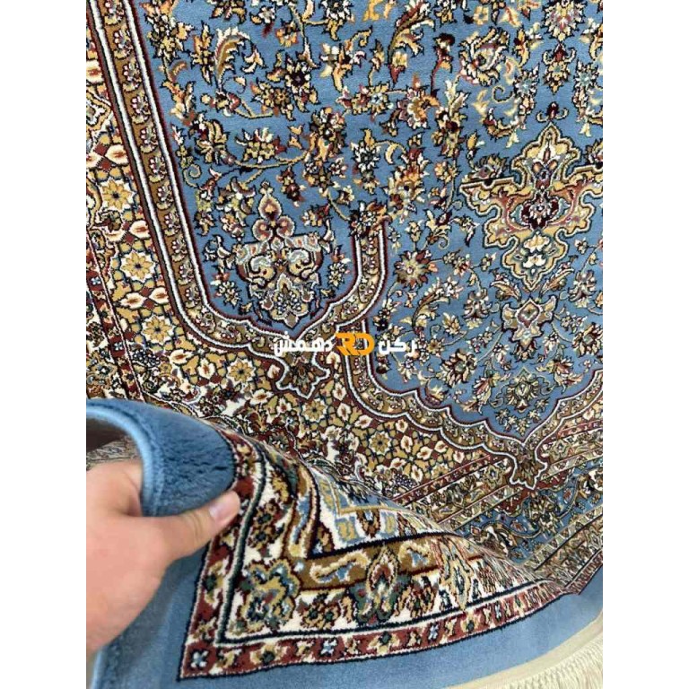 سجاد تركي الفخامة صوف اكرليك خيط مبروم  37878 لون سماوي مقاس 150*230