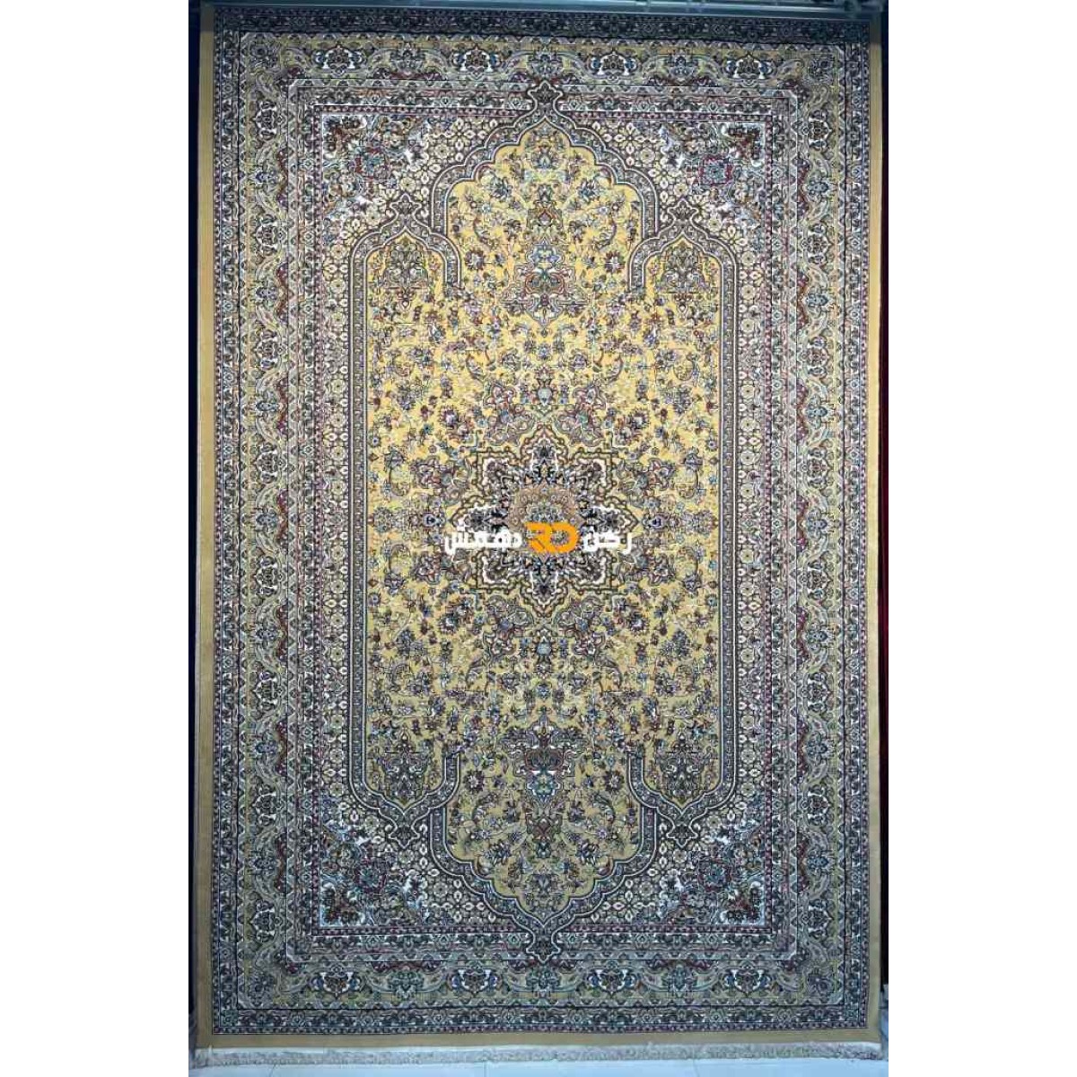 سجاد تركي الفخامة صوف اكرليك خيط مبروم  37878 لون ذهبي مقاس 200*300