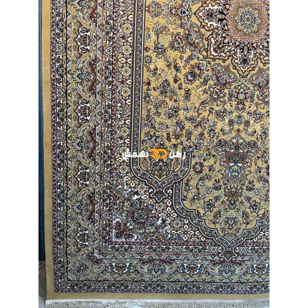 سجاد تركي الفخامة صوف اكرليك خيط مبروم  37878 لون ذهبي مقاس 400*600