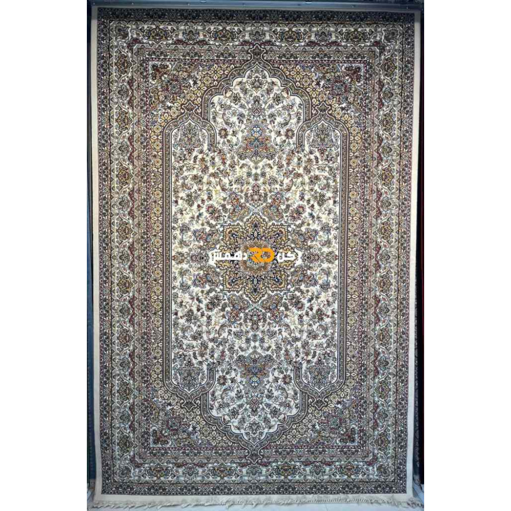 سجاد تركي الفخامة صوف اكرليك خيط مبروم  36963 لون كريم مقاس 400*500