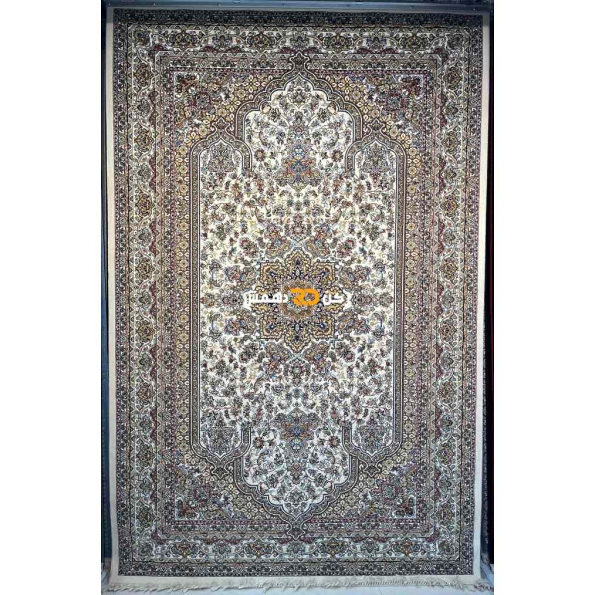 سجاد تركي الفخامة صوف اكرليك خيط مبروم  37878 لون كريم مقاس 100*300