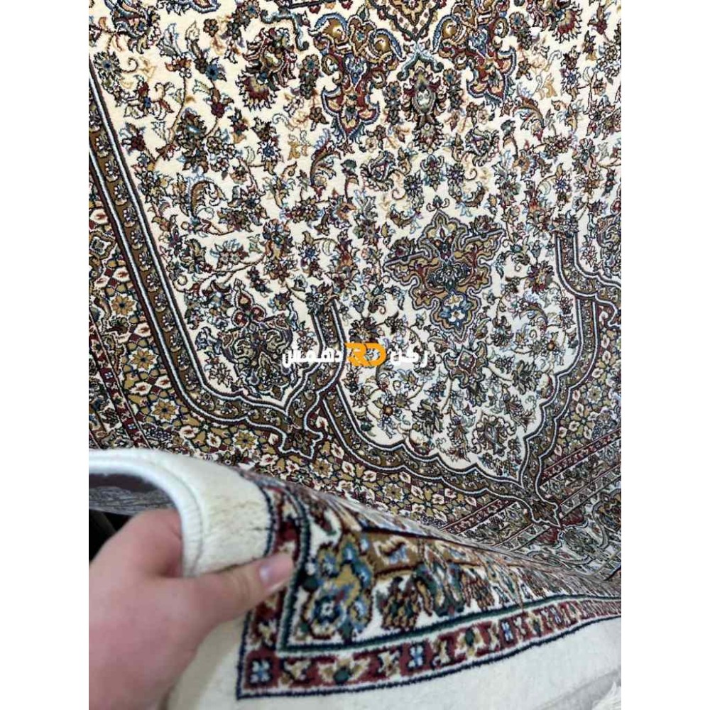 سجاد تركي الفخامة صوف اكرليك خيط مبروم  36963 لون كريم مقاس 400*500