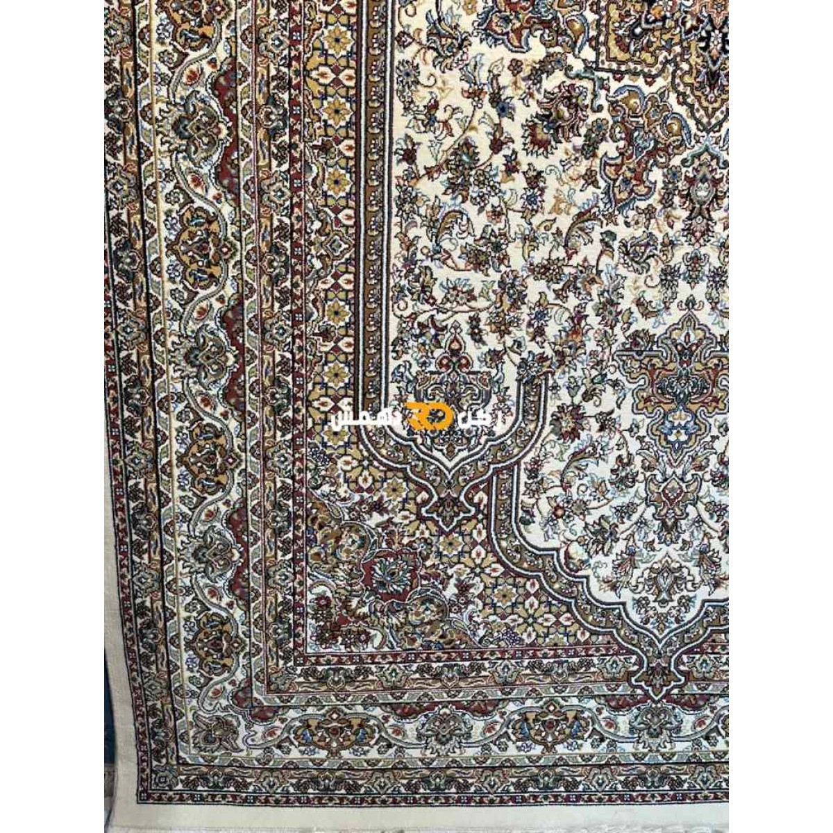 سجاد تركي الفخامة صوف اكرليك خيط مبروم  37878 لون كريم مقاس 100*300