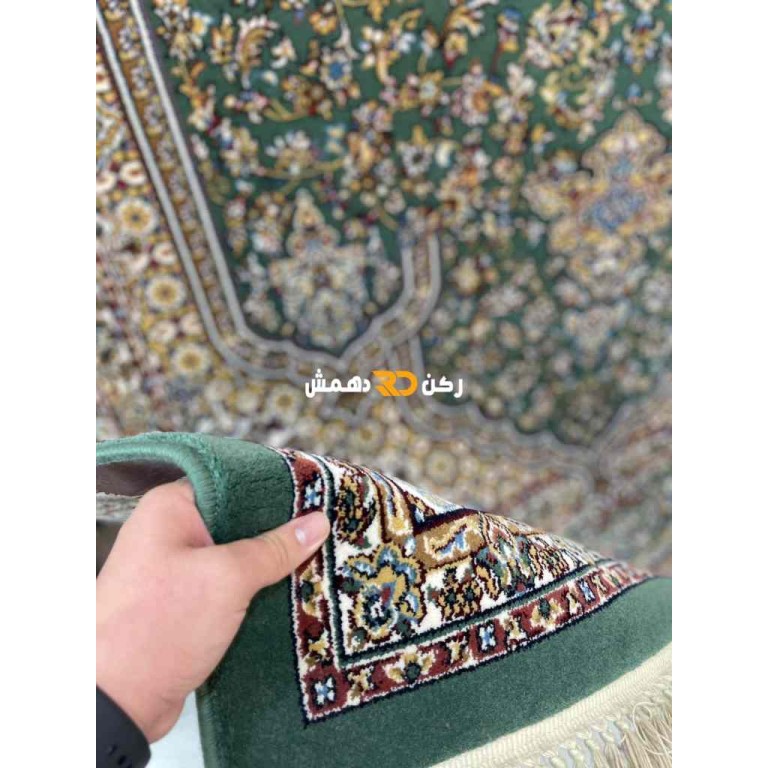 سجاد تركي الفخامة صوف اكرليك خيط مبروم  37878 لون اخضر مقاس 400*400