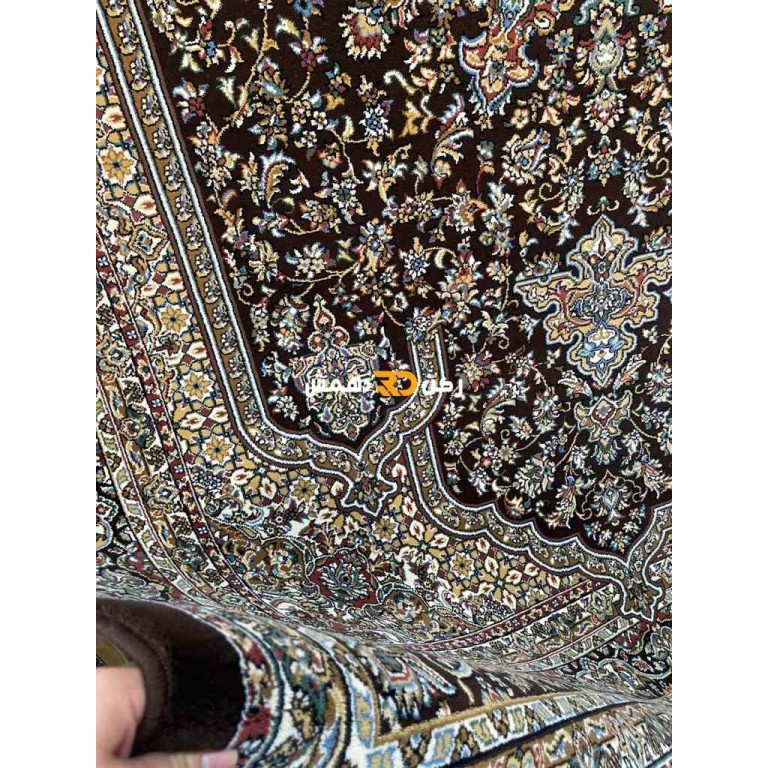 سجاد تركي الفخامة صوف اكرليك خيط مبروم  37878 لون بني مقاس 400*400