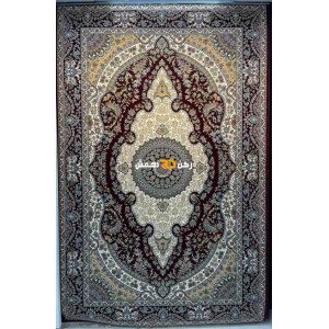 سجاد تركي الفخامة صوف اكرليك خيط مبروم  36963 لون احمر عنابي مقاس 400*600