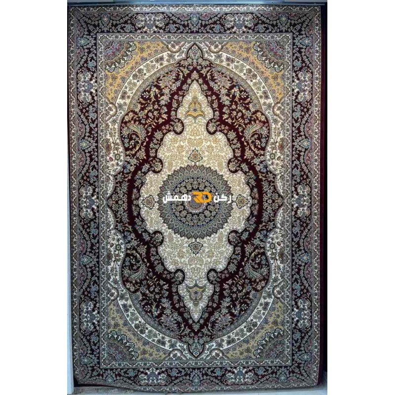 سجاد تركي الفخامة صوف اكرليك خيط مبروم  36963 لون احمر عنابي مقاس 400*500