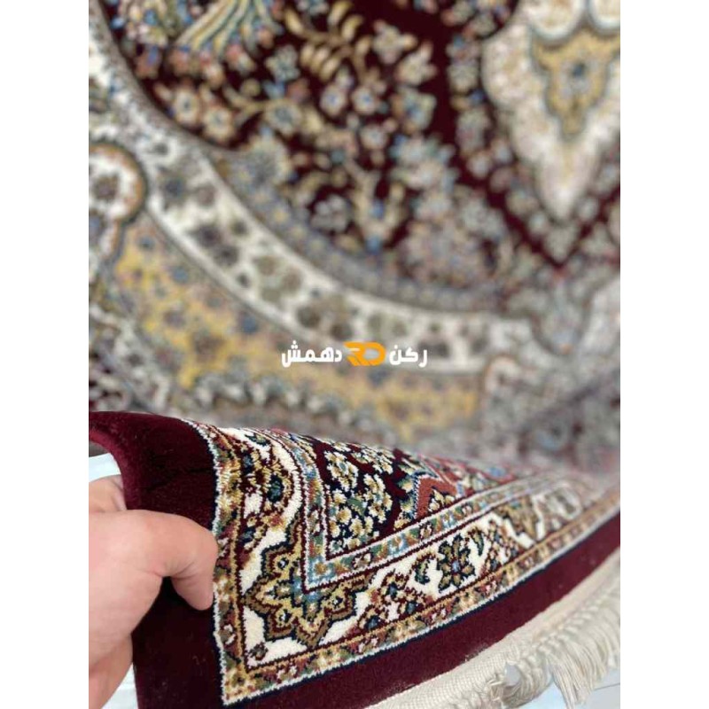 سجاد تركي الفخامة صوف اكرليك خيط مبروم  36963 لون احمر عنابي مقاس 400*500