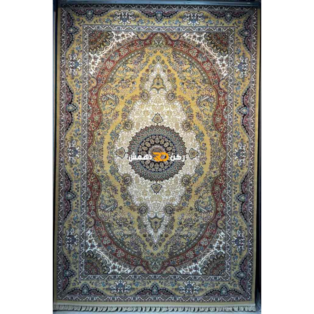 سجاد تركي الفخامة صوف اكرليك خيط مبروم  36963 لون ذهبي مقاس 250*350