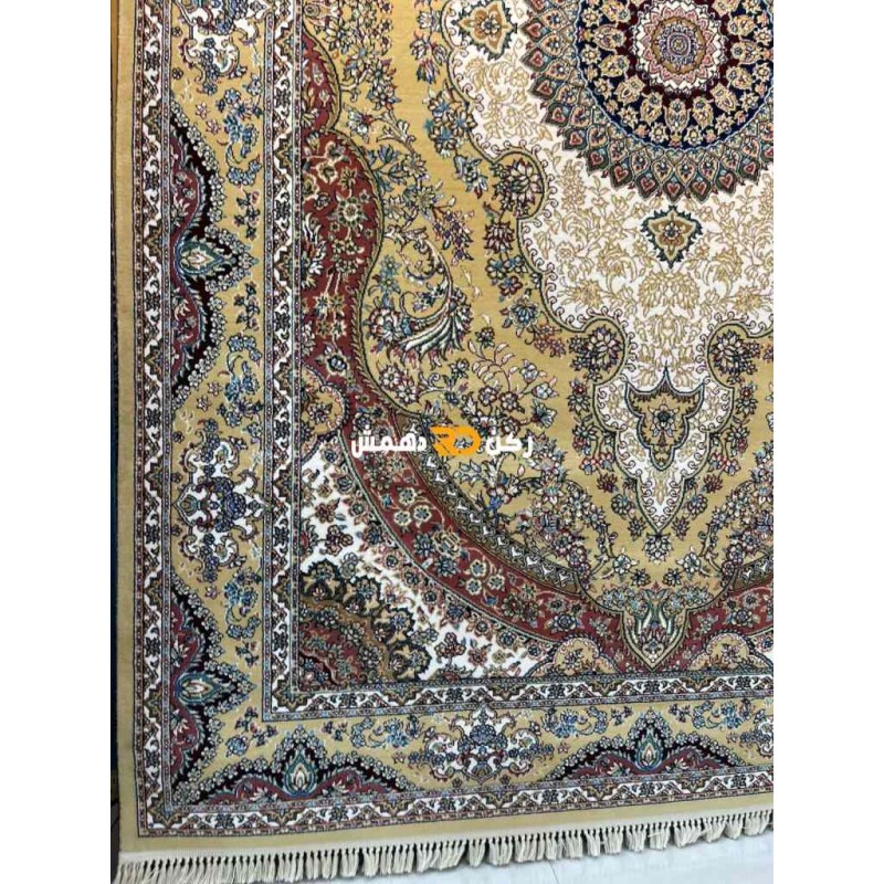 سجاد تركي الفخامة صوف اكرليك خيط مبروم  36963 لون ذهبي مقاس 400*600