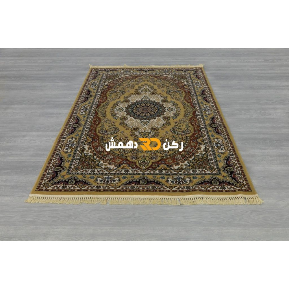 سجاد تركي الفخامة صوف اكرليك خيط مبروم  36963 لون ذهبي مقاس 250*350