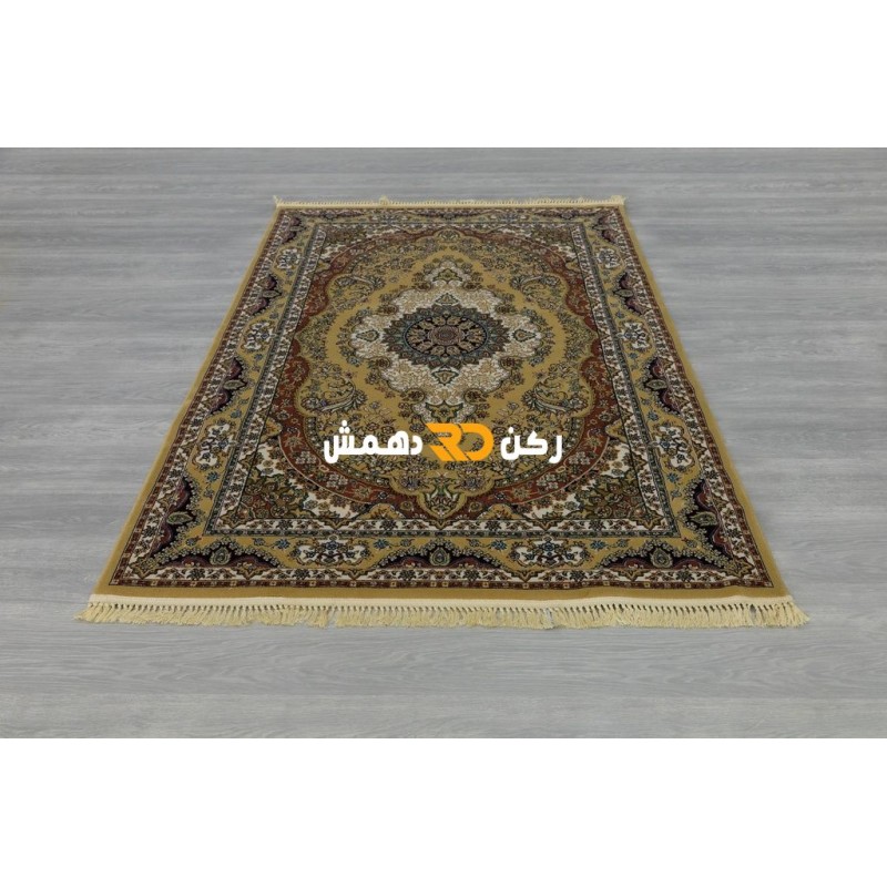 سجاد تركي الفخامة صوف اكرليك خيط مبروم  36963 لون ذهبي مقاس 400*600