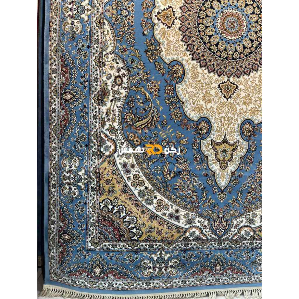 سجاد تركي الفخامة صوف اكرليك خيط مبروم  36963 لون سماوي مقاس 300*500