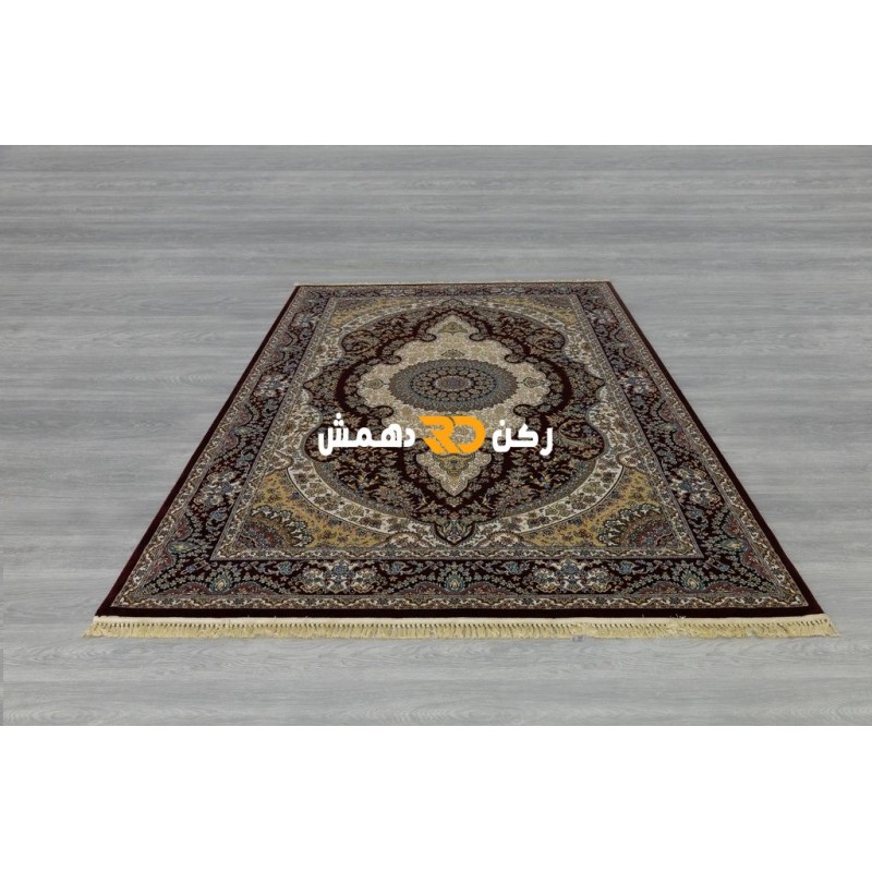 سجاد تركي الفخامة صوف اكرليك خيط مبروم  36963 لون احمر عنابي مقاس 400*500