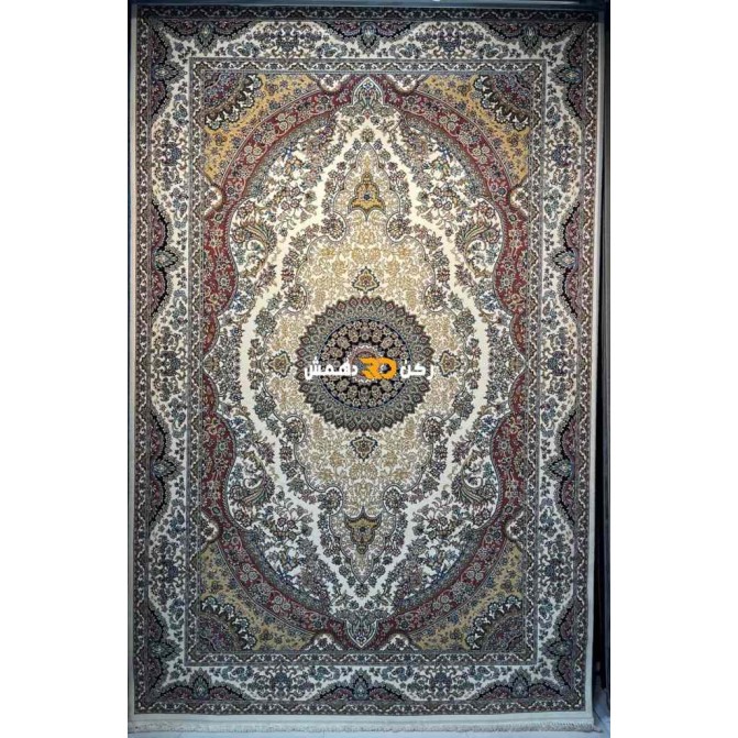 سجاد تركي الفخامة صوف اكرليك خيط مبروم  36963 لون كريم مقاس 150*230