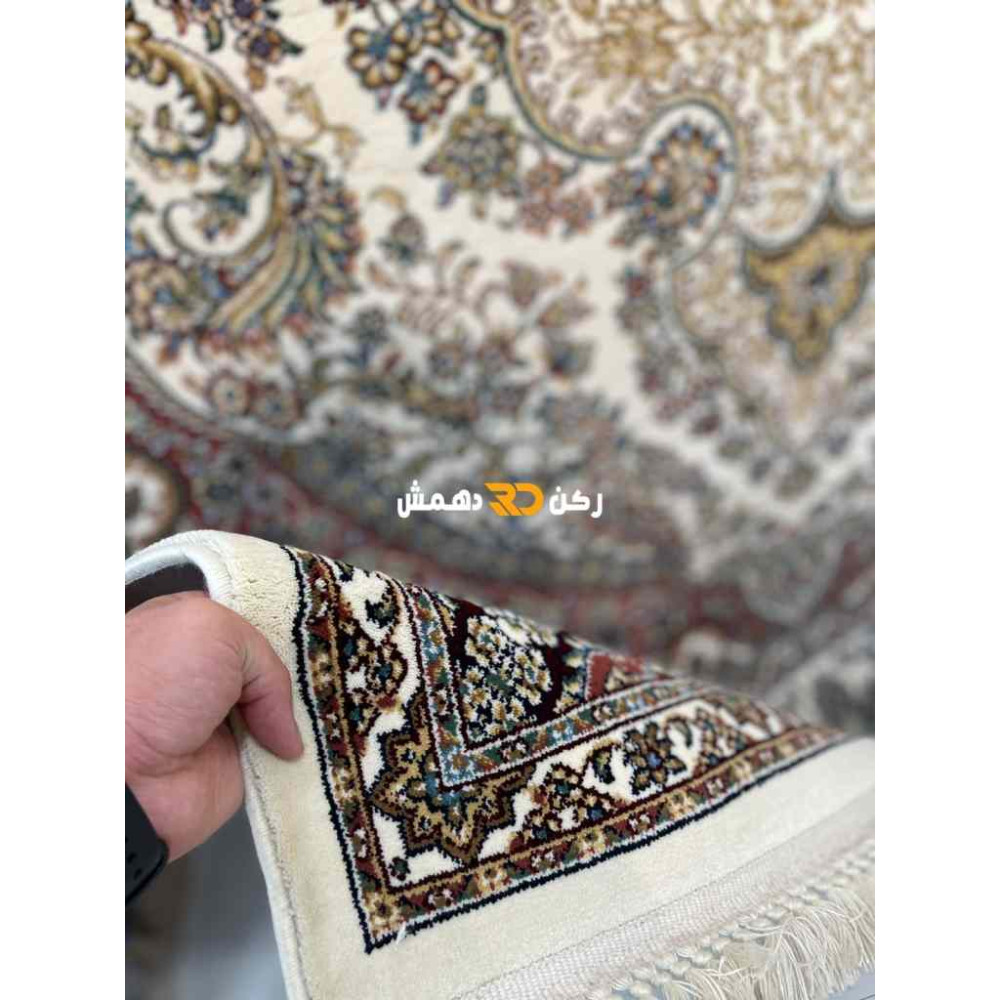 سجاد تركي الفخامة صوف اكرليك خيط مبروم  36963 لون كريم مقاس 400*500