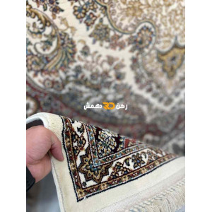 سجاد تركي الفخامة صوف اكرليك خيط مبروم  36963 لون كريم مقاس 400*500