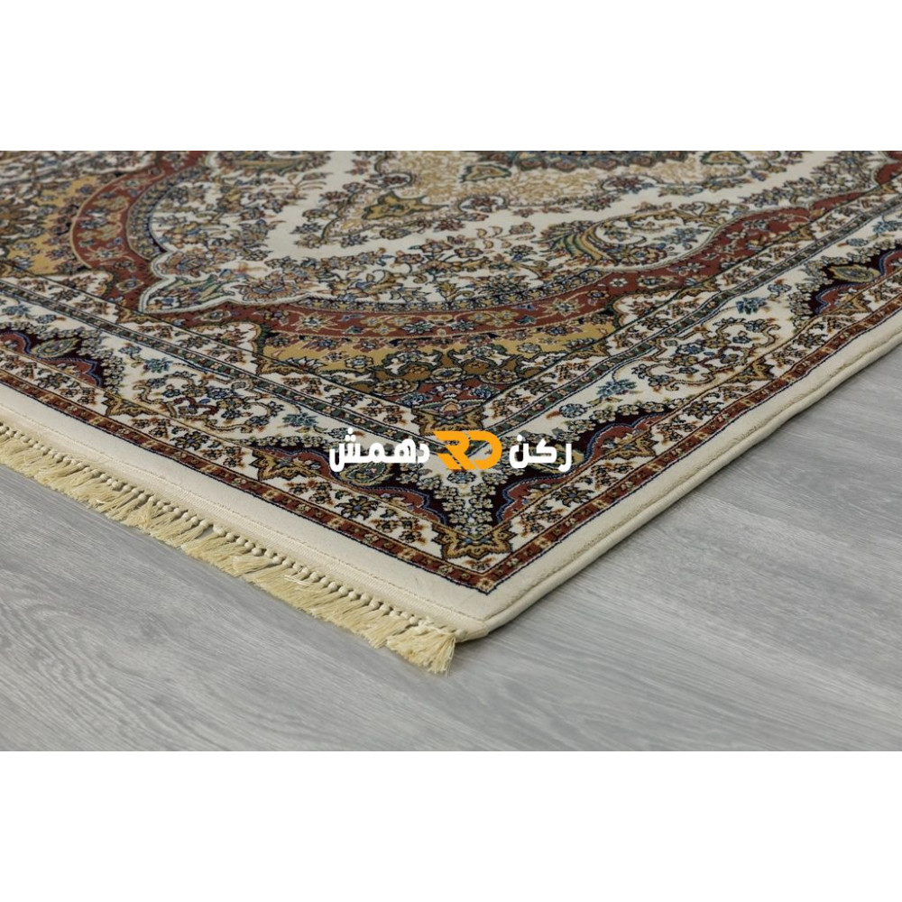 سجاد تركي الفخامة صوف اكرليك خيط مبروم  36963 لون كريم مقاس 400*500
