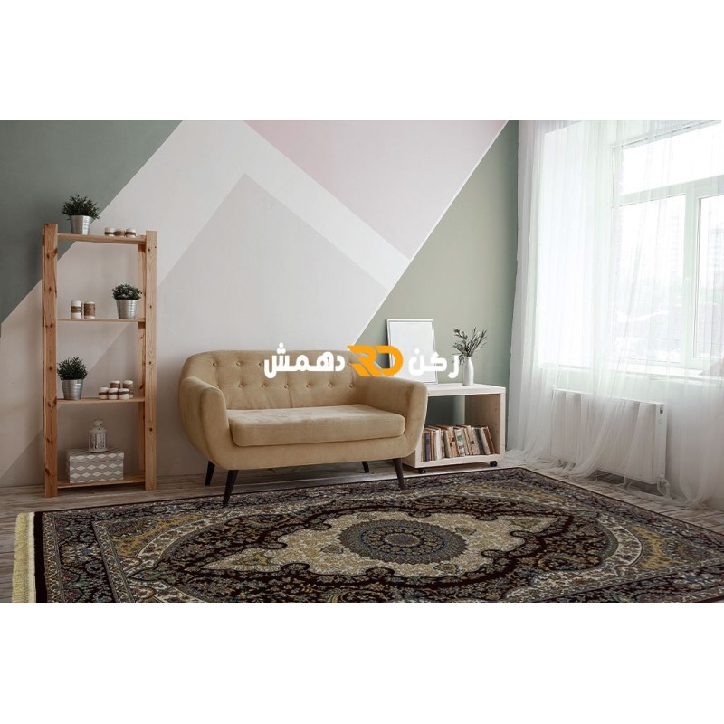 سجاد تركي الفخامة صوف اكرليك خيط مبروم  36963 لون احمر عنابي مقاس 400*500