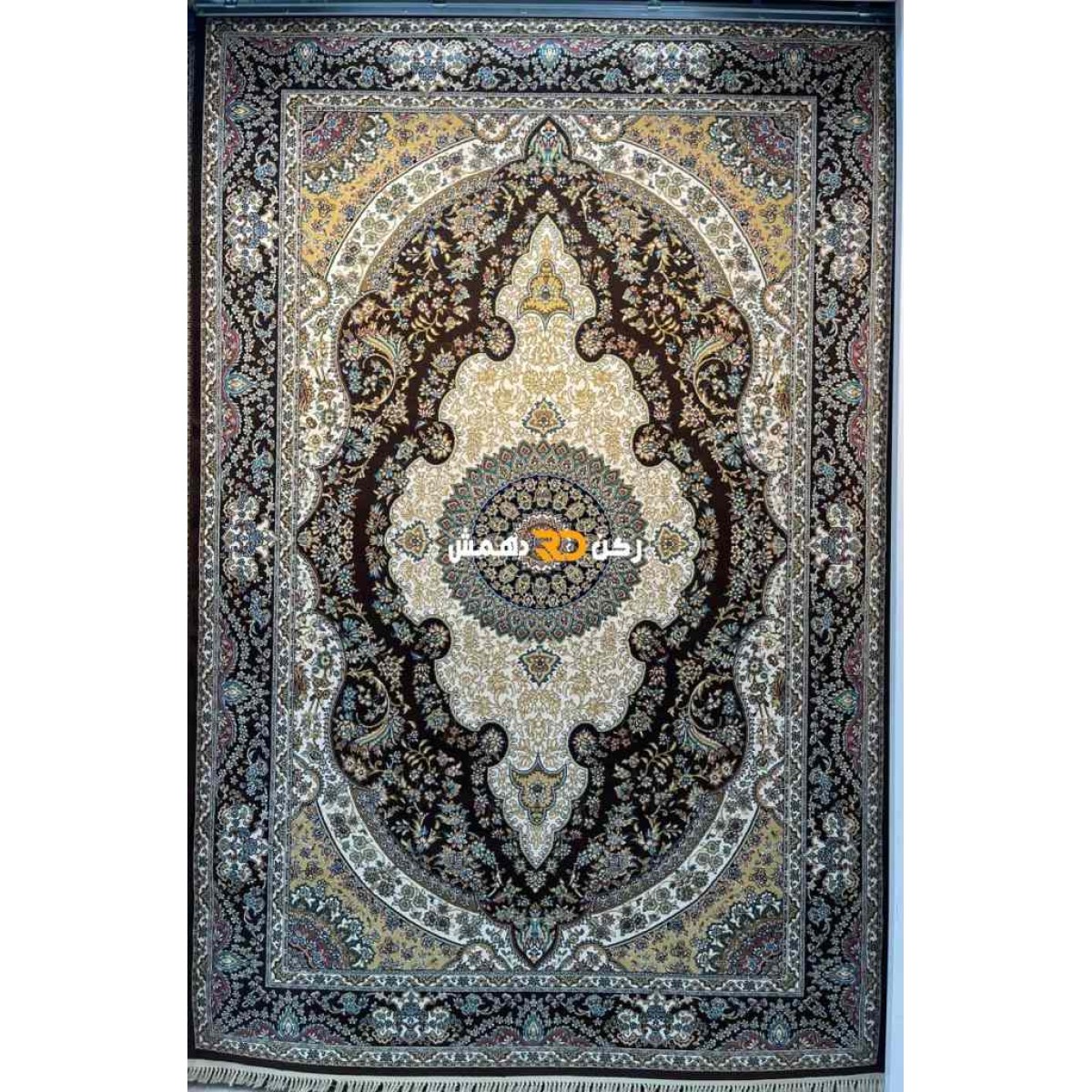 سجاد تركي الفخامة صوف اكرليك خيط مبروم  36963 لون بني مقاس 400*400