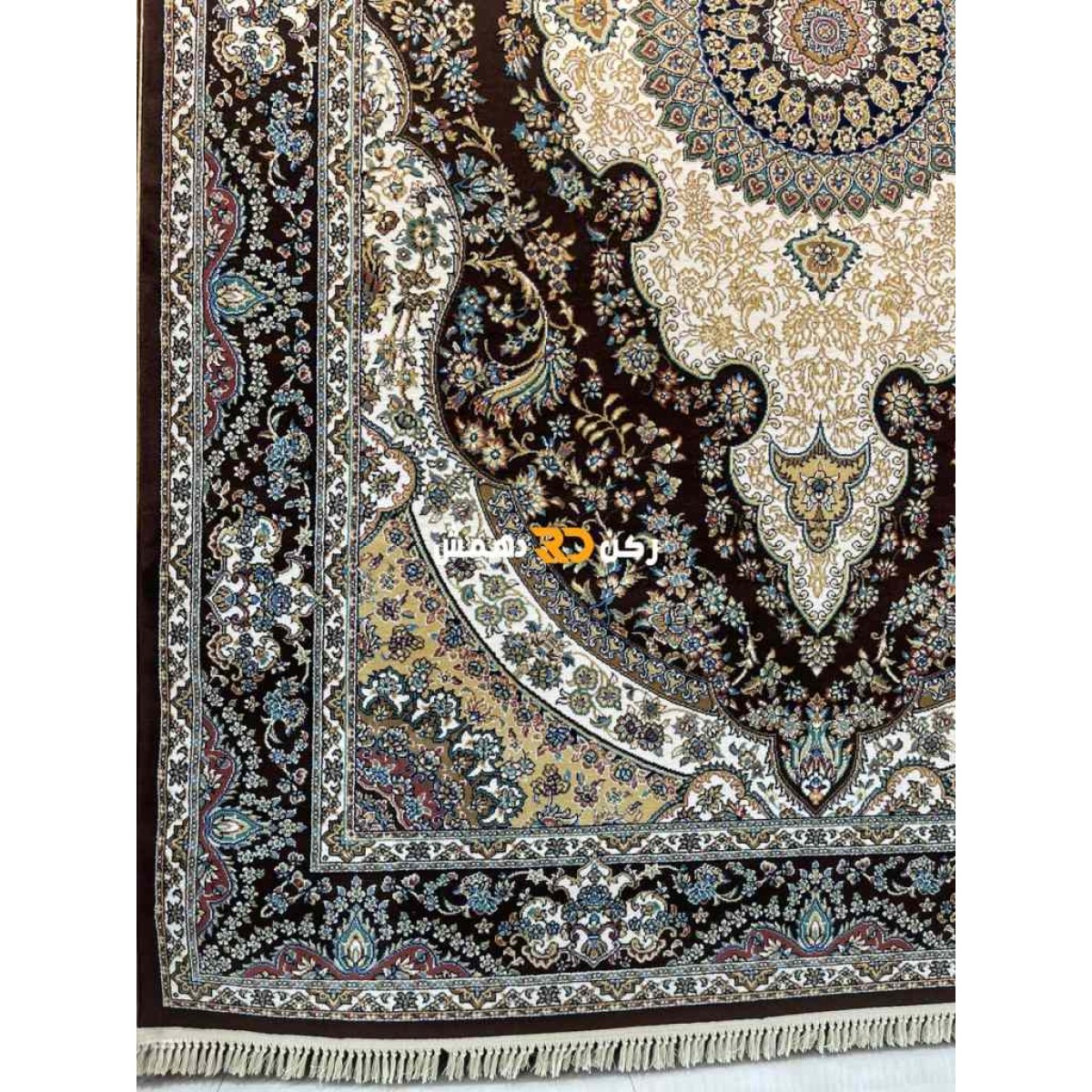 سجاد تركي الفخامة صوف اكرليك خيط مبروم  36963 لون بني مقاس 400*400