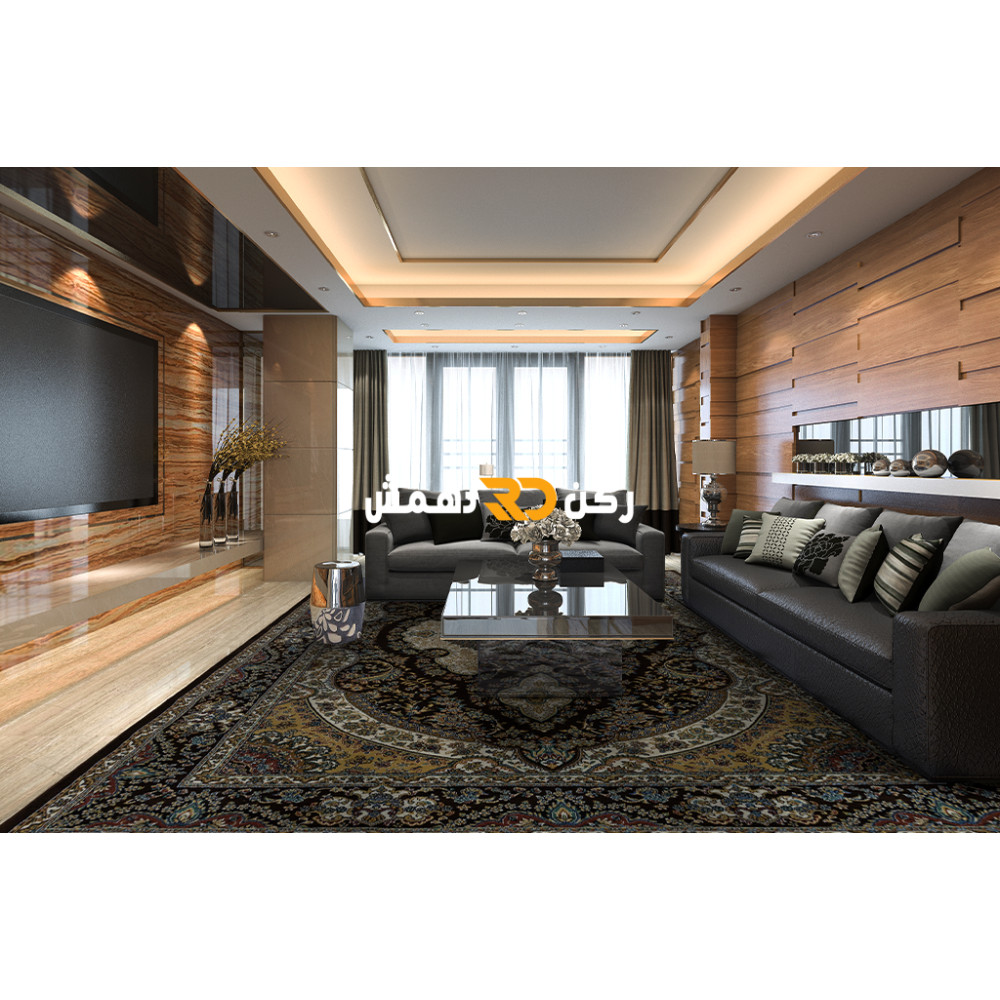 سجاد تركي الفخامة صوف اكرليك خيط مبروم  36963 لون بني مقاس 200*300