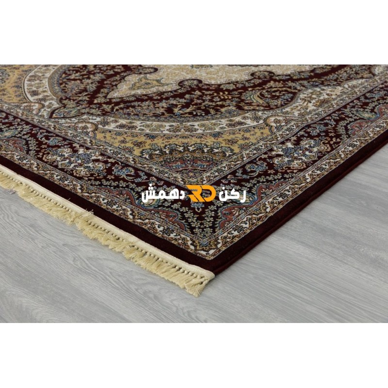 سجاد تركي الفخامة صوف اكرليك خيط مبروم  36963 لون احمر عنابي مقاس 400*500