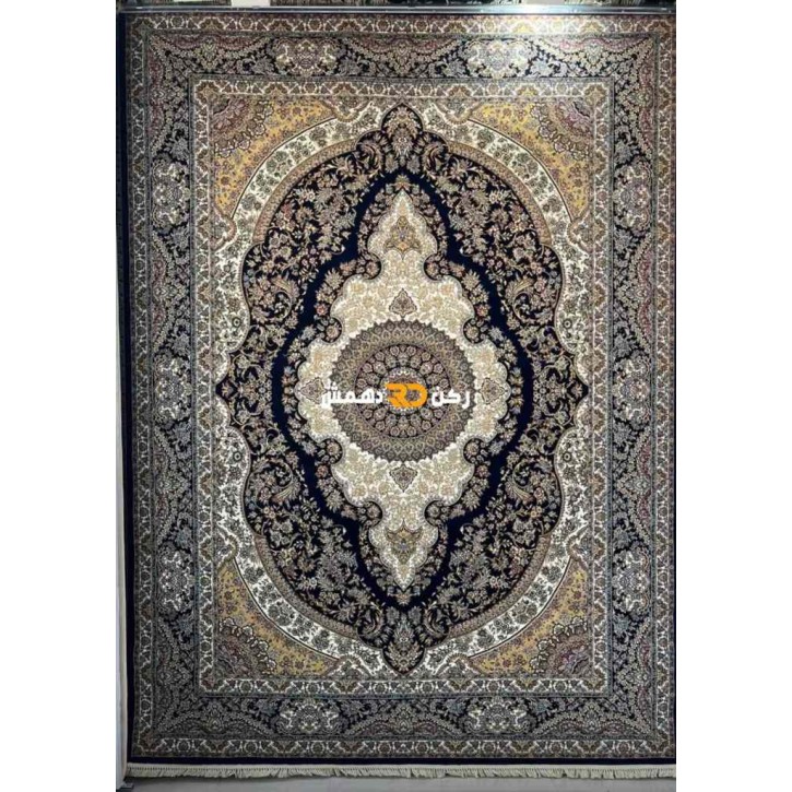 سجاد تركي الفخامة صوف اكرليك خيط مبروم  36963 لون كحلي مقاس 400*400