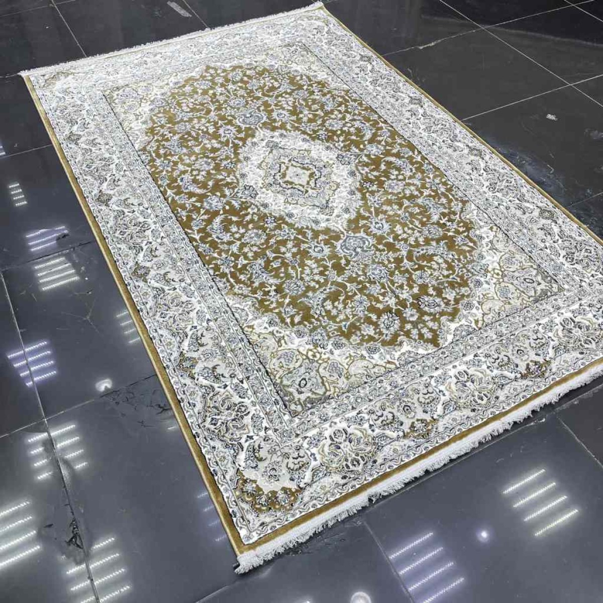 سجاد تركي كلاسيك الجوهرة ناعم 27166A ذهبي مقاس 400*600