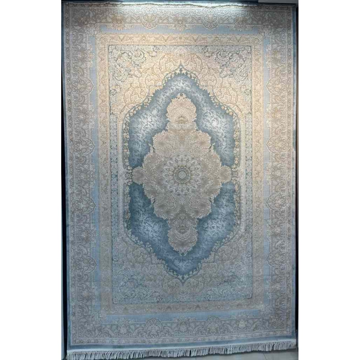 سجاد تركي اليمامة كلاسيك سميك ناعم 40378A سماوي مقاس 400*400