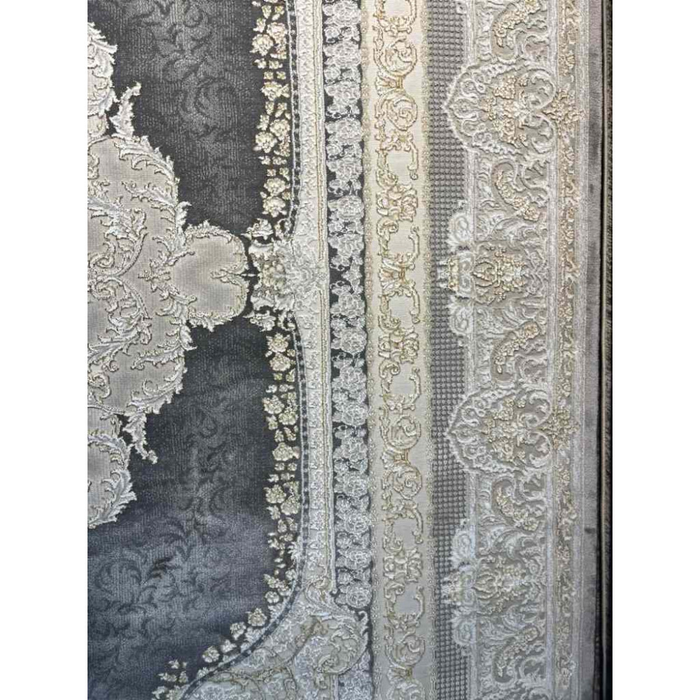 سجاد تركي اليمامة كلاسيك سميك ناعم 40378A رصاصي مقاس 100*400